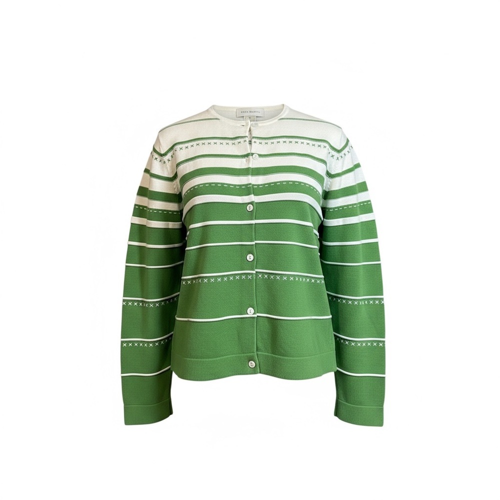 Susan Bristol Cream and Green Cardigan y2k size medium